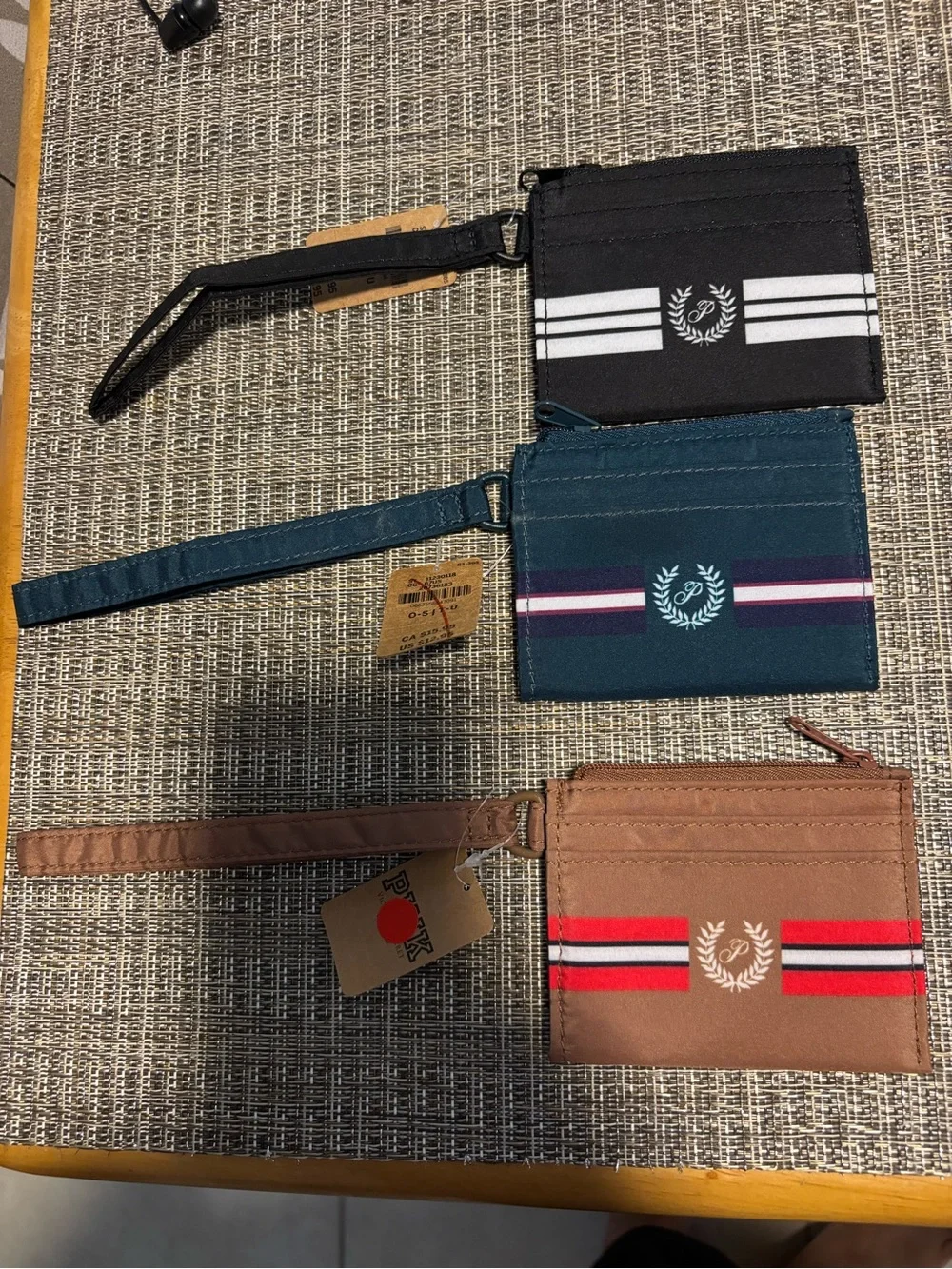 Victoria's Secret Card wristlet Wallet Trio - Black, Teal, Tan